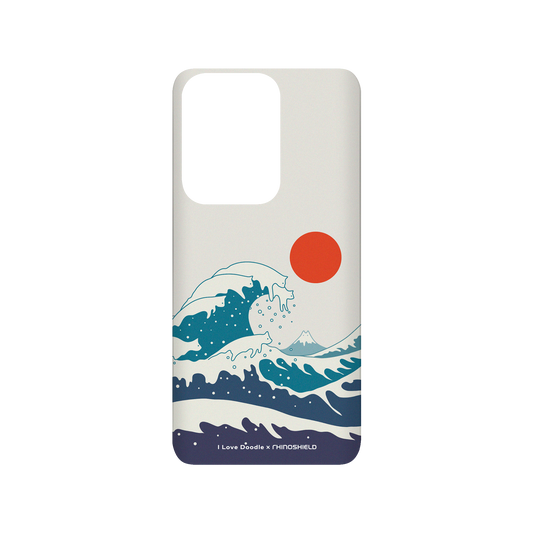 RhinoShield X I Love Doodle SolidSuit Samsung Galaxy S20 Ultra (4G/5G) Case - Cat Landscape - Waves