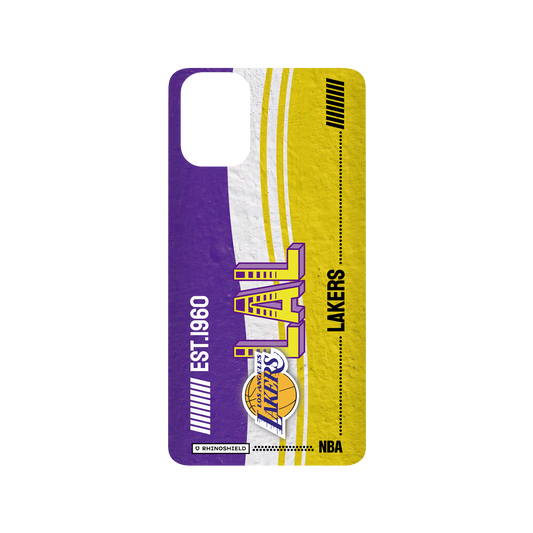 Samsung Galaxy A51 (4G) 犀牛盾SolidSuit聯名設計款防摔背蓋手機殼 NBA - 復古球員卡-洛杉磯湖人 L.A. Lakers - Vintage Card