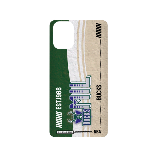 Samsung Galaxy A51 (4G) 犀牛盾SolidSuit聯名設計款防摔背蓋手機殼 NBA - 復古球員卡-密爾瓦基公鹿 Milwaukee Bucks - Vintage Card
