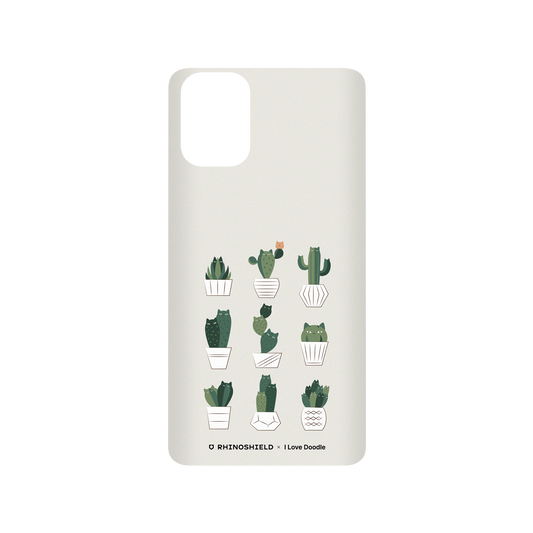 RhinoShield X I Love Doodle SolidSuit Samsung Galaxy A51 (4G) Case - Cat and Plant - Potted Cattus