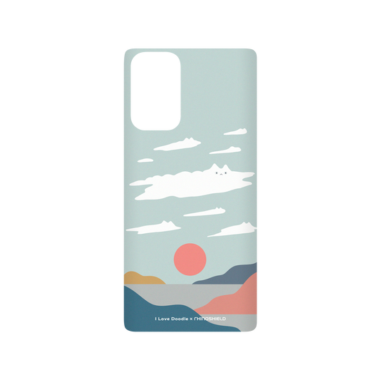 RhinoShield X I Love Doodle SolidSuit Samsung Galaxy Note20 (4G/5G) Case - Cat Landscape - Cloud