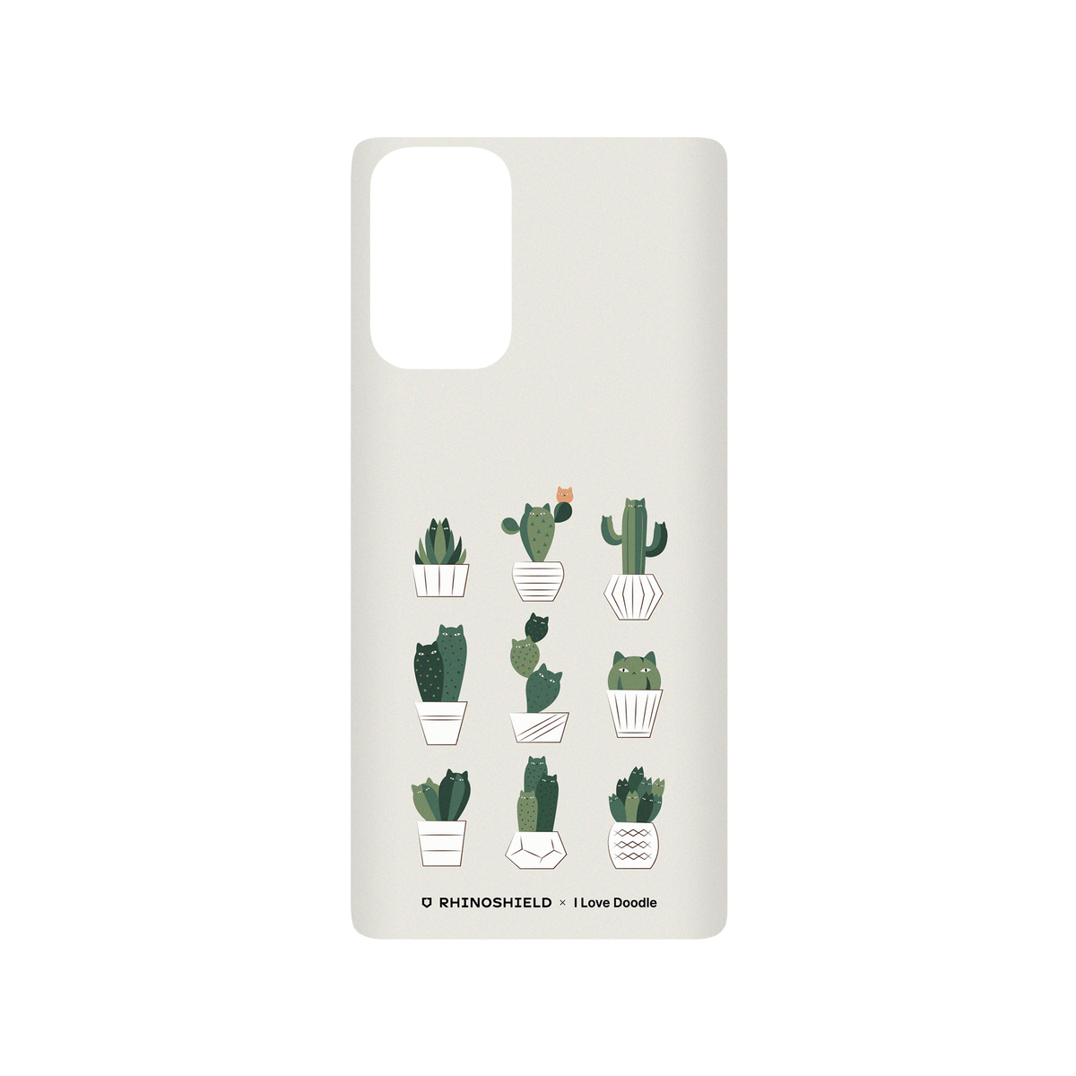 RhinoShield X I Love Doodle SolidSuit Samsung Galaxy Note20 (4G/5G) Case - Cat and Plant - Potted Cattus