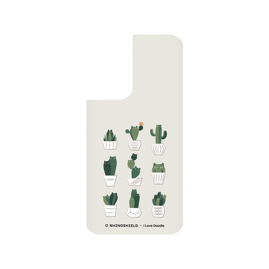 RhinoShield X I Love Doodle SolidSuit Samsung Galaxy S21 Case - Cat and Plant - Potted Cattus