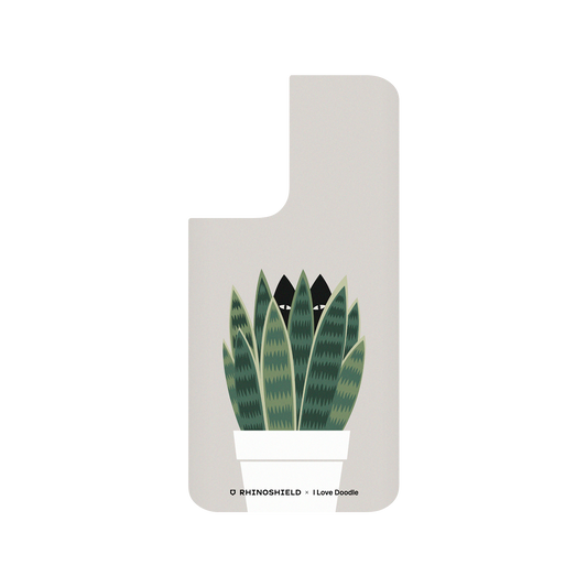 RhinoShield X I Love Doodle SolidSuit Samsung Galaxy S21 Case - Cat and Plant - Sneak Plant