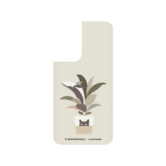 RhinoShield X I Love Doodle SolidSuit Samsung Galaxy S21 Case - Cat and Plant - A Leaf of a Whale