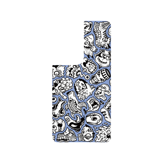 RhinoShield X Lei Melendres SolidSuit Samsung Galaxy S21 Ultra Case - Puzzle Heads Blue 2 Heads 03.2