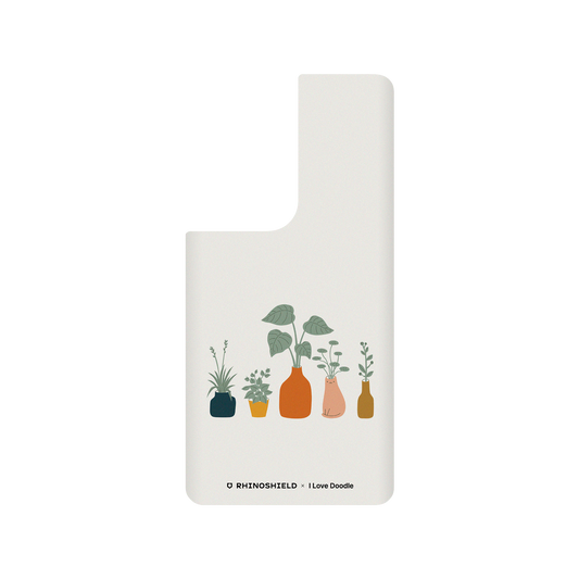 RhinoShield X I Love Doodle SolidSuit Samsung Galaxy S21 Ultra Case - Cat and Plant - Vase