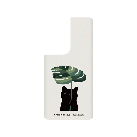 RhinoShield X I Love Doodle SolidSuit Samsung Galaxy S21 Ultra Case - Cat and Plant - Umbrella