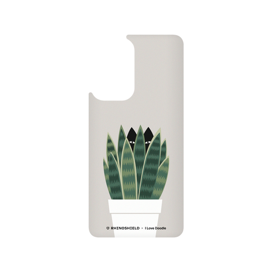 RhinoShield X I Love Doodle SolidSuit Samsung Galaxy A52s Case - Cat and Plant - Sneak Plant