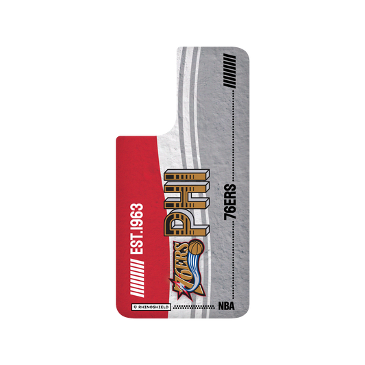 Samsung Galaxy S21 FE 犀牛盾SolidSuit聯名設計款防摔背蓋手機殼 NBA - 復古球員卡-費城76人 Philadelphia 76ers - Vintage Card
