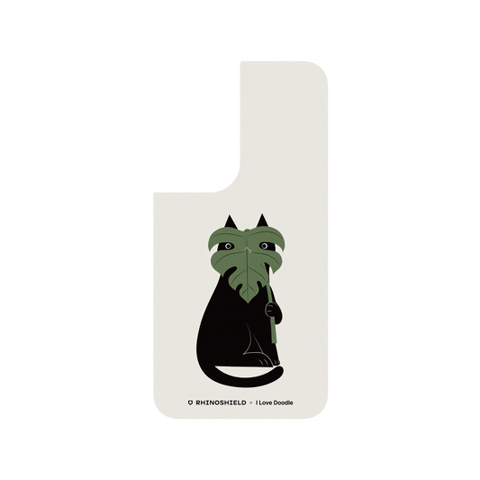 RhinoShield X I Love Doodle SolidSuit Samsung Galaxy S22 Case - Cat and Plant - Monstera