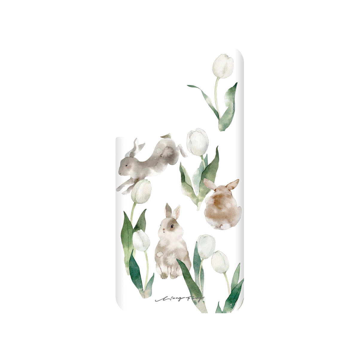 RHINOSHIELD X Liang Feng SolidSuit Samsung Galaxy S22+ Case - Rabbits and tulips