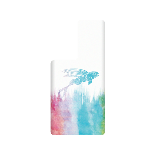 RhinoShield X WasangShow SolidSuit Samsung Galaxy S22 Ultra Case - Flying Fish in Waves (Rainbow)