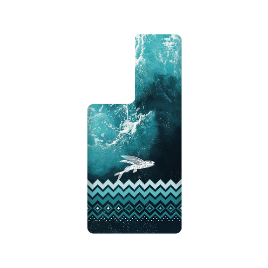 RHINOSHIELD X WasangShow SolidSuit Samsung Galaxy S22 Ultra Case - Flying Fish in the Deep Sea