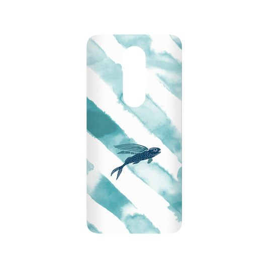 RhinoShield X WasangShow SolidSuit OnePlus 7 Pro Case - Ocean WAWA - Flying Fish in Waves