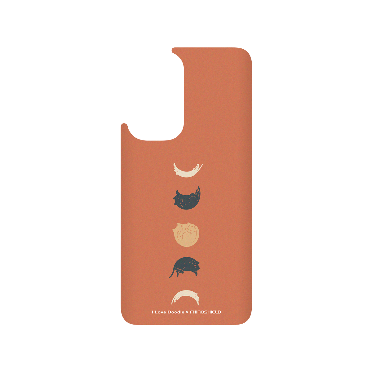 RhinoShield X I Love Doodle SolidSuit OnePlus 9 Case - Cat Landscape - Cat Phases Orange