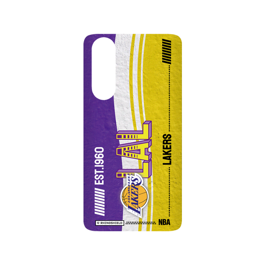 Huawei P30 犀牛盾SolidSuit聯名設計款防摔背蓋手機殼 NBA - 復古球員卡-洛杉磯湖人 L.A. Lakers - Vintage Card