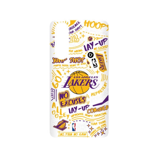 Huawei P30 犀牛盾SolidSuit聯名設計款防摔背蓋手機殼 NBA - 塗鴉系列-洛杉磯湖人 L.A. Lakers - Graffiti