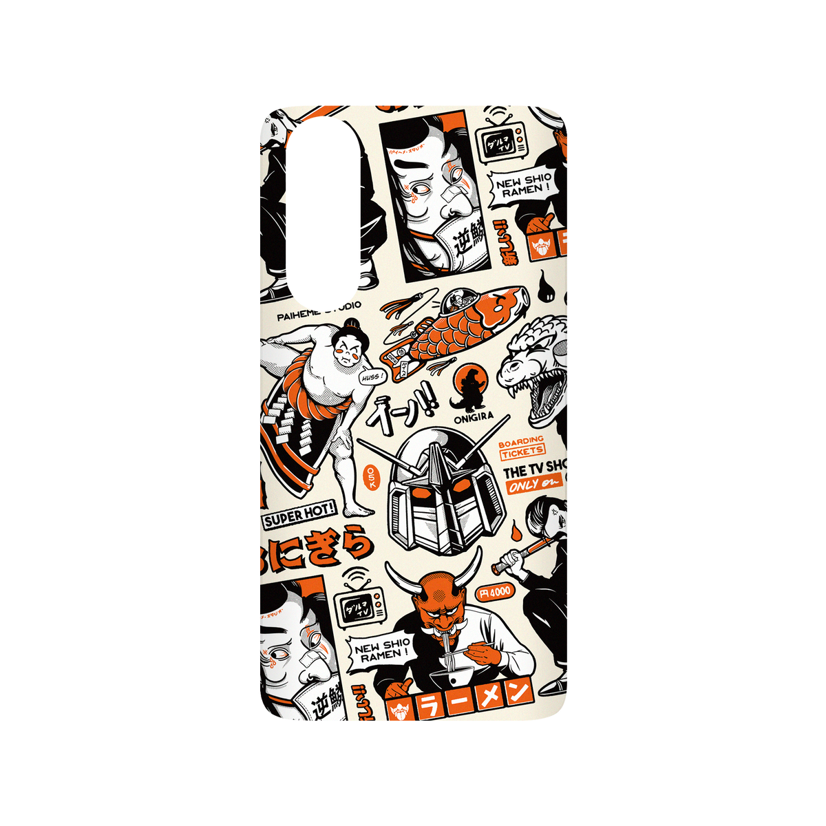 RhinoShield X Paiheme Studio SolidSuit Huawei P30 Case - Black Orange Mix