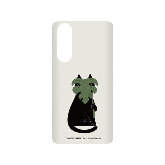 RhinoShield X I Love Doodle SolidSuit Huawei P30 Case - Cat and Plant - Monstera