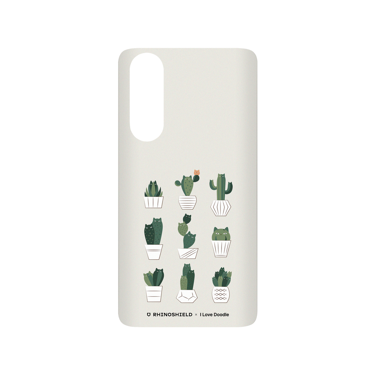 RhinoShield X I Love Doodle SolidSuit Huawei P30 Case - Cat and Plant - Potted Cattus