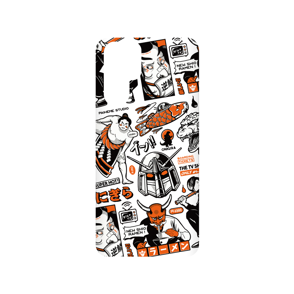 RhinoShield X Paiheme Studio SolidSuit Huawei P30 Pro Case - Black Orange Mix (Transparent)