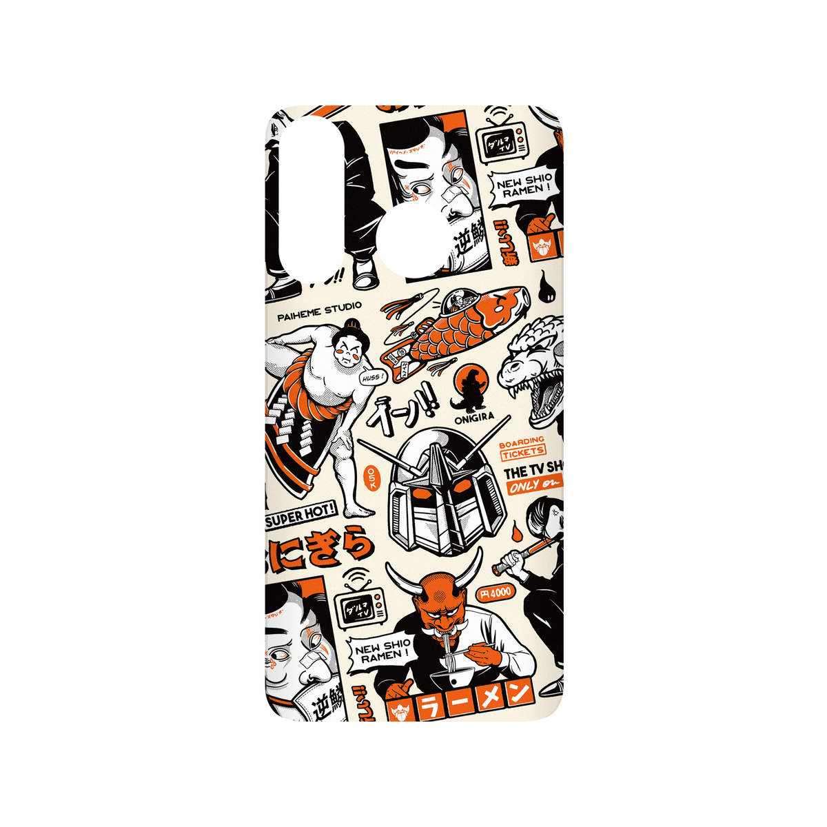 RhinoShield X Paiheme Studio SolidSuit Huawei P30 Lite Case - Black Orange Mix