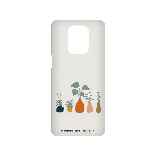 RhinoShield X I Love Doodle SolidSuit Redmi Note 9 Pro (4G) Case - Cat and Plant - Vase