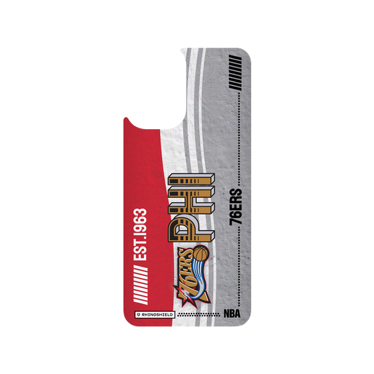 紅米 Note 10 (4G) 犀牛盾SolidSuit聯名設計款防摔背蓋手機殼 NBA - 復古球員卡-費城76人 Philadelphia 76ers - Vintage Card