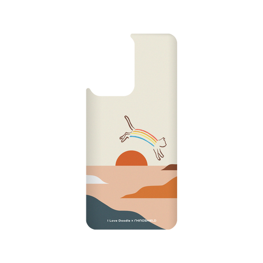 RhinoShield X I Love Doodle SolidSuit Xiaomi 11T Pro Case - Cat Landscape - Rainbow