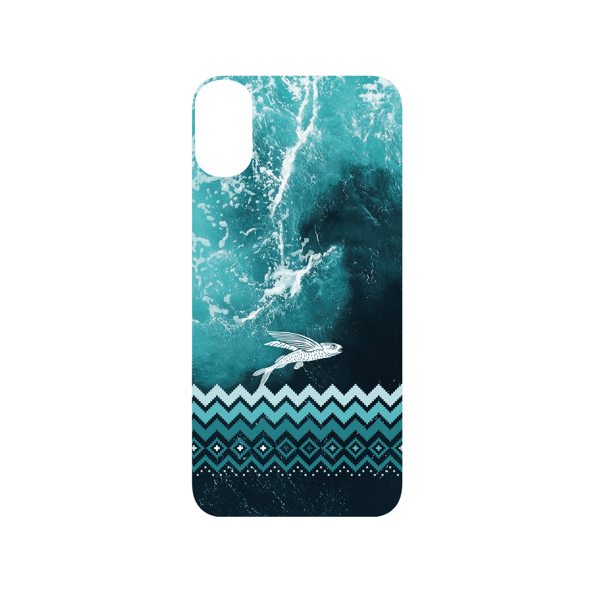 RHINOSHIELD X WasangShow SolidSuit iPhone X Case - Flying Fish in the Deep Sea