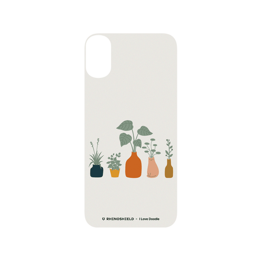 RhinoShield X I Love Doodle SolidSuit iPhone XS Case - Cat and Plant - Vase