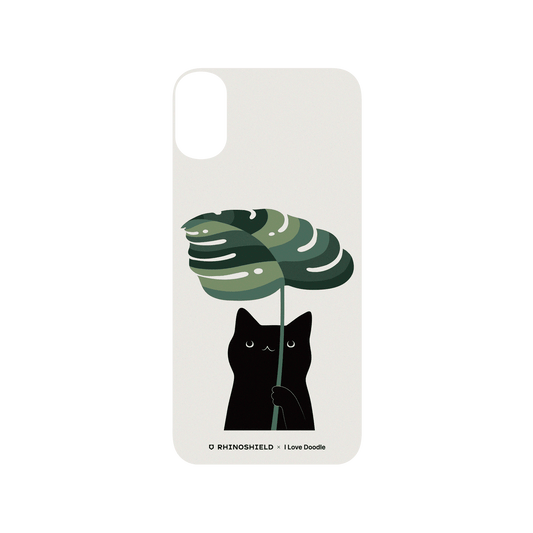 RhinoShield X I Love Doodle SolidSuit iPhone XS Case - Cat and Plant - Umbrella