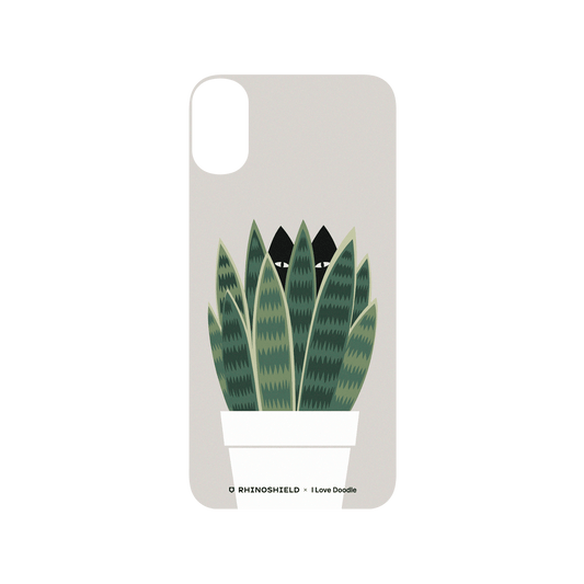 RhinoShield X I Love Doodle SolidSuit iPhone XS Case - Cat and Plant - Sneak Plant