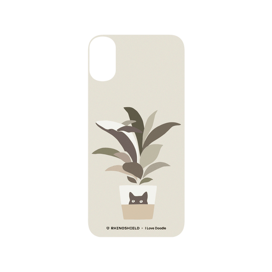 RhinoShield X I Love Doodle SolidSuit iPhone X Case - Cat and Plant - A Leaf of a Whale