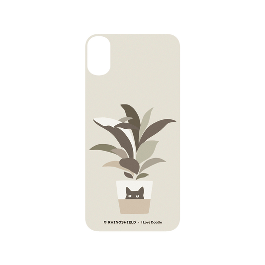 RhinoShield X I Love Doodle SolidSuit iPhone XS Max Case - Cat and Plant - A Leaf of a Whale