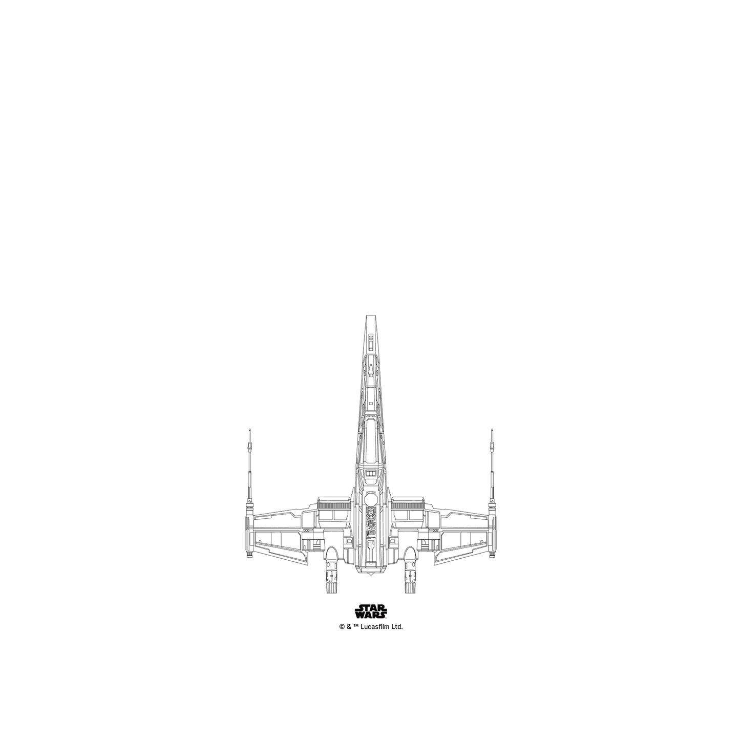 iPhone 11 犀牛盾SolidSuit聯名設計款防摔背蓋手機殼 StarWars 星際大戰系列 - X戰機-線條黑