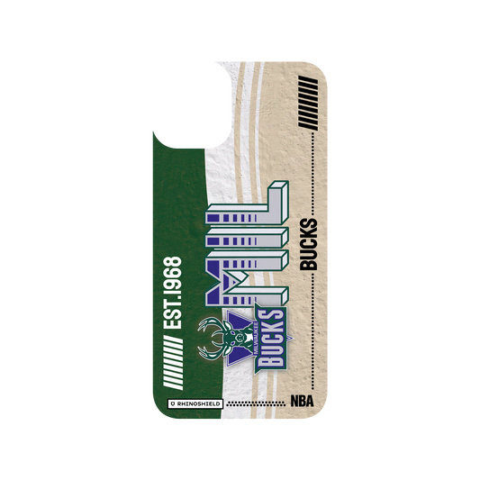 iPhone 11 犀牛盾SolidSuit聯名設計款防摔背蓋手機殼 NBA - 復古球員卡-密爾瓦基公鹿 Milwaukee Bucks - Vintage Card