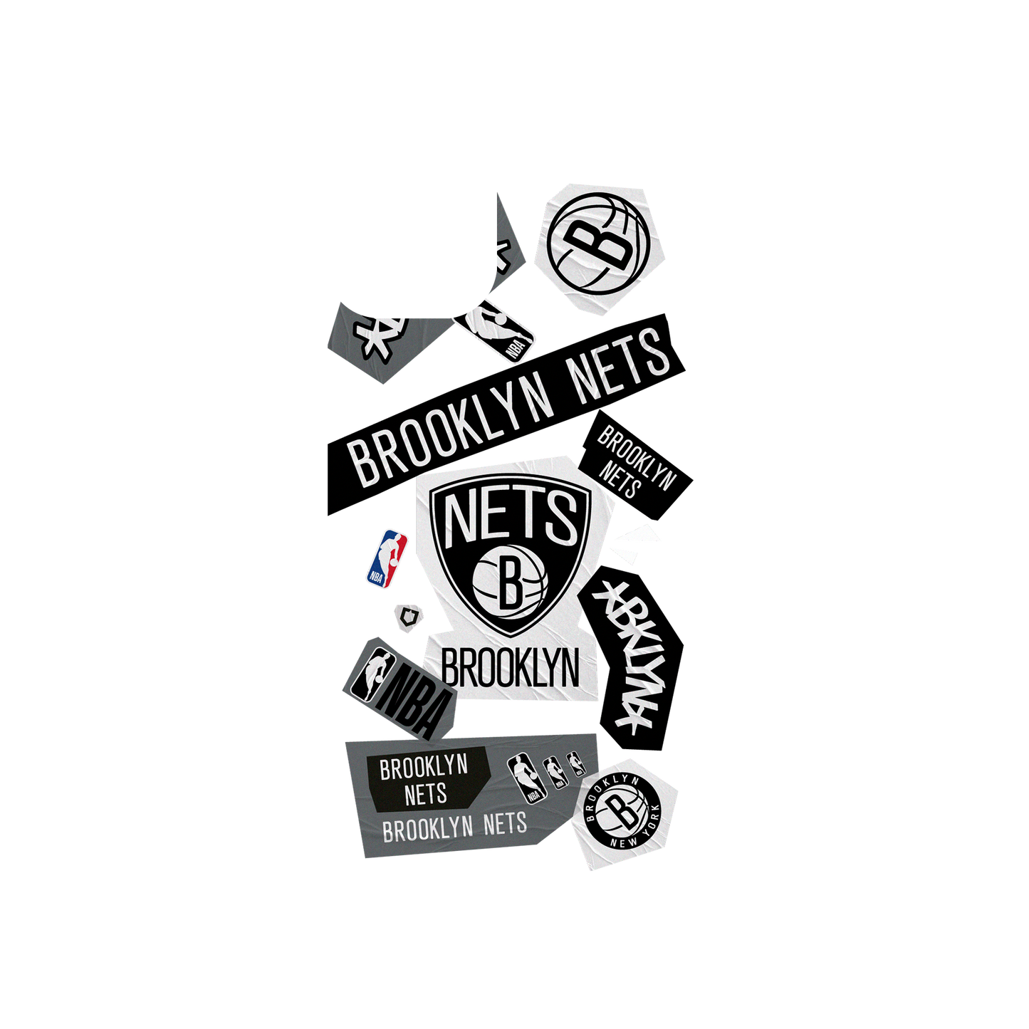 iPhone 11 犀牛盾SolidSuit聯名設計款防摔背蓋手機殼 NBA - 拼貼系列-布魯克林籃網 Brooklyn Nets - Collage