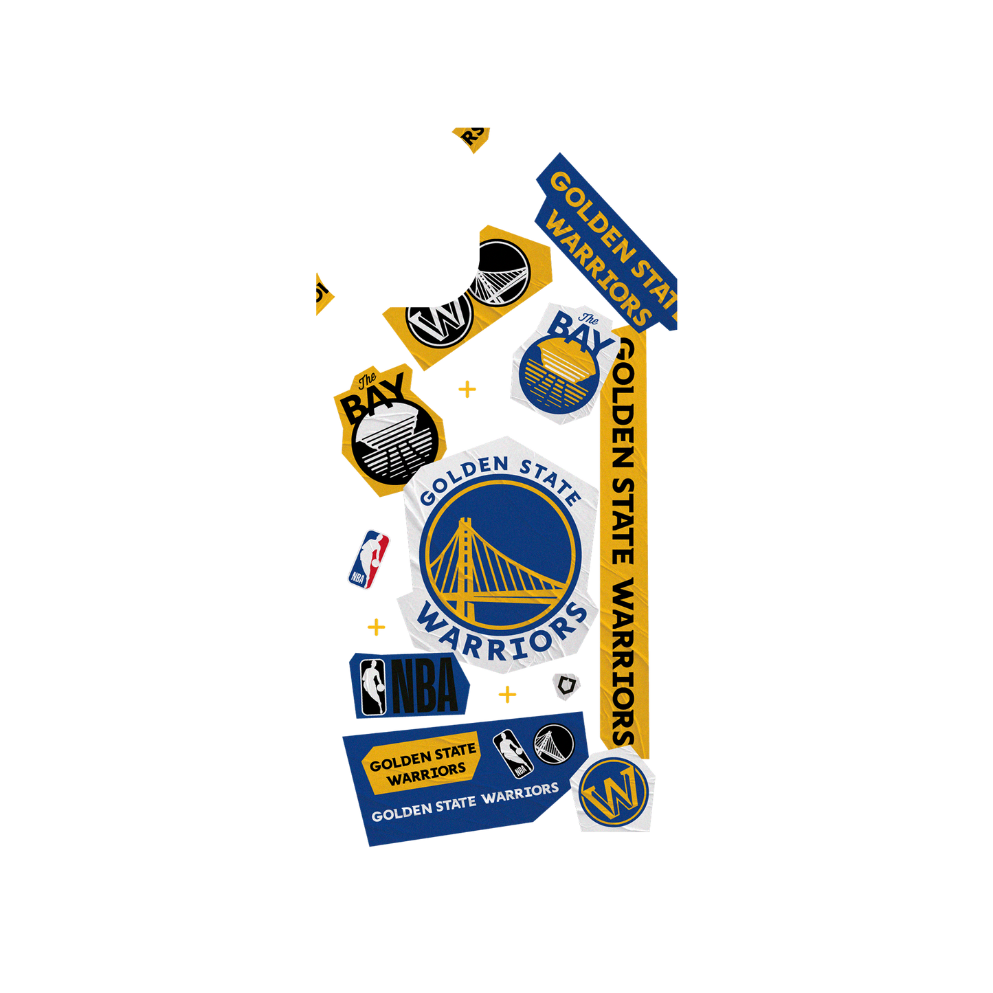 iPhone 11 犀牛盾SolidSuit聯名設計款防摔背蓋手機殼 NBA - 拼貼系列-金州勇士 Golden State Warriors - Collage