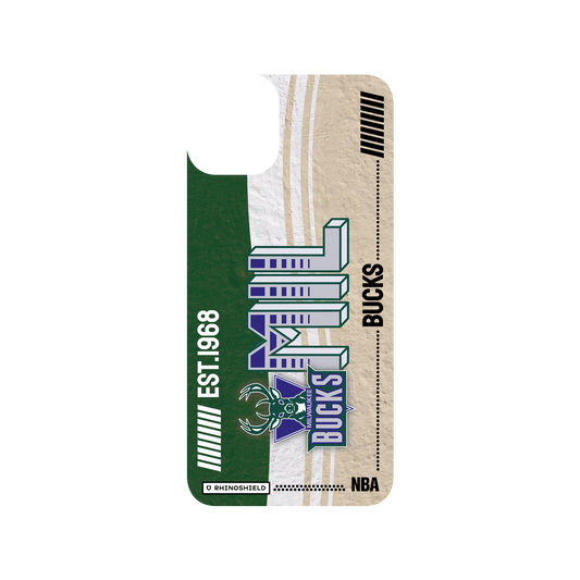 iPhone 11 Pro Max 犀牛盾SolidSuit聯名設計款防摔背蓋手機殼 NBA - 復古球員卡-密爾瓦基公鹿 Milwaukee Bucks - Vintage Card