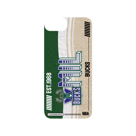 iPhone SE (第2代) 犀牛盾SolidSuit聯名設計款防摔背蓋手機殼 NBA - 復古球員卡-密爾瓦基公鹿 Milwaukee Bucks - Vintage Card