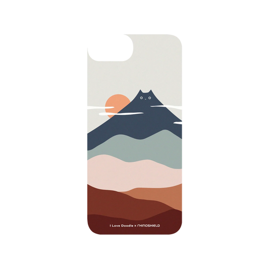 RHINOSHIELD X I Love Doodle SolidSuit iPhone SE (3rd generation) Case - Cat Landscape - Mountain