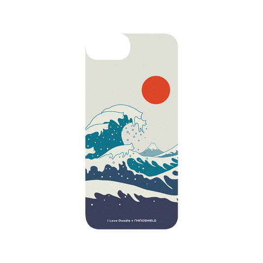 RHINOSHIELD X I Love Doodle SolidSuit iPhone SE (3rd generation) Case - Cat Landscape - Waves