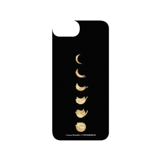 RHINOSHIELD X I Love Doodle SolidSuit iPhone SE (3rd generation) Case - Cat Landscape - Cat Phases Black