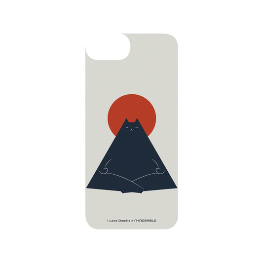 RHINOSHIELD X I Love Doodle SolidSuit iPhone SE (3rd generation) Case - Cat Landscape - Meditation