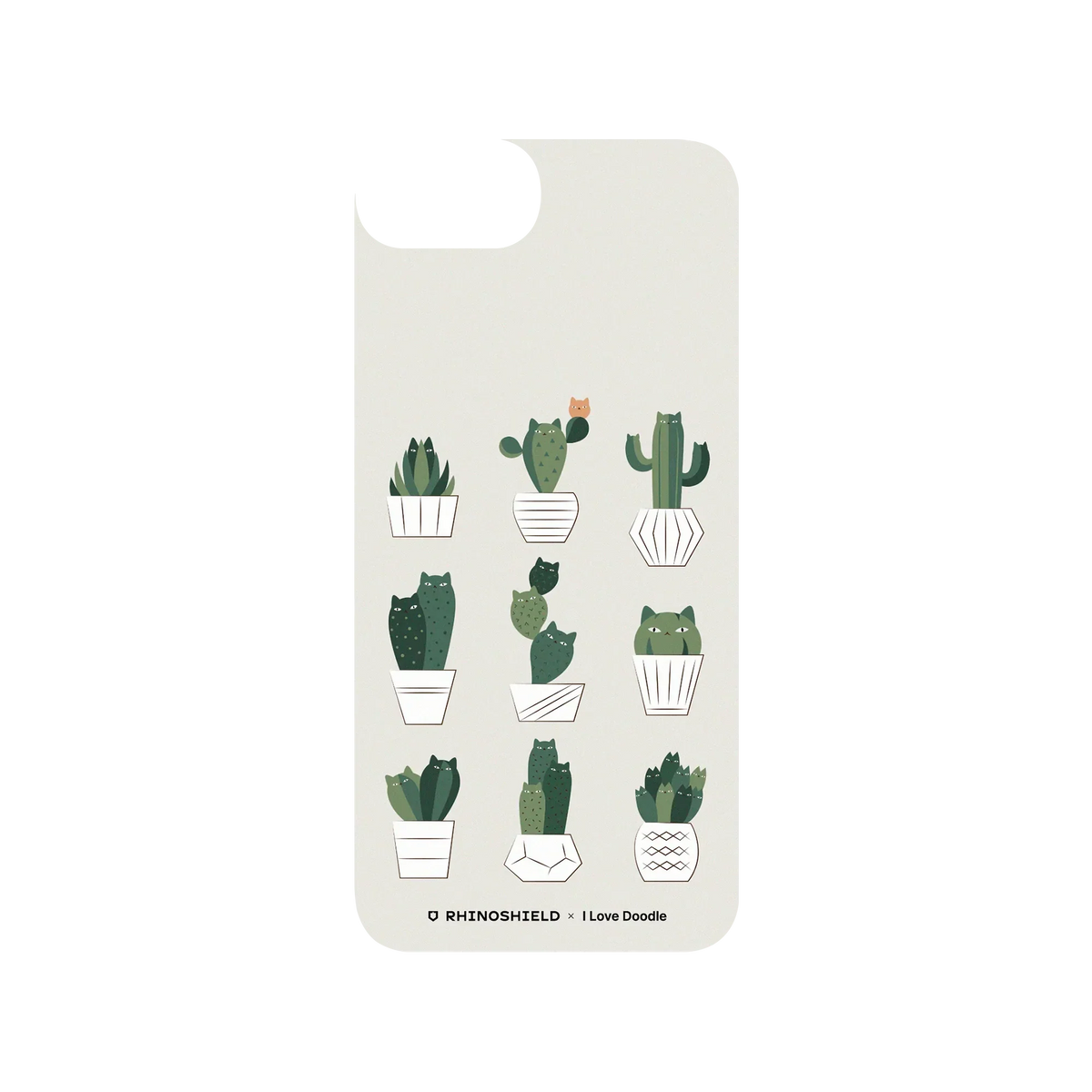 RHINOSHIELD X I Love Doodle SolidSuit iPhone 7 Case - Cat and Plant - Potted Cattus