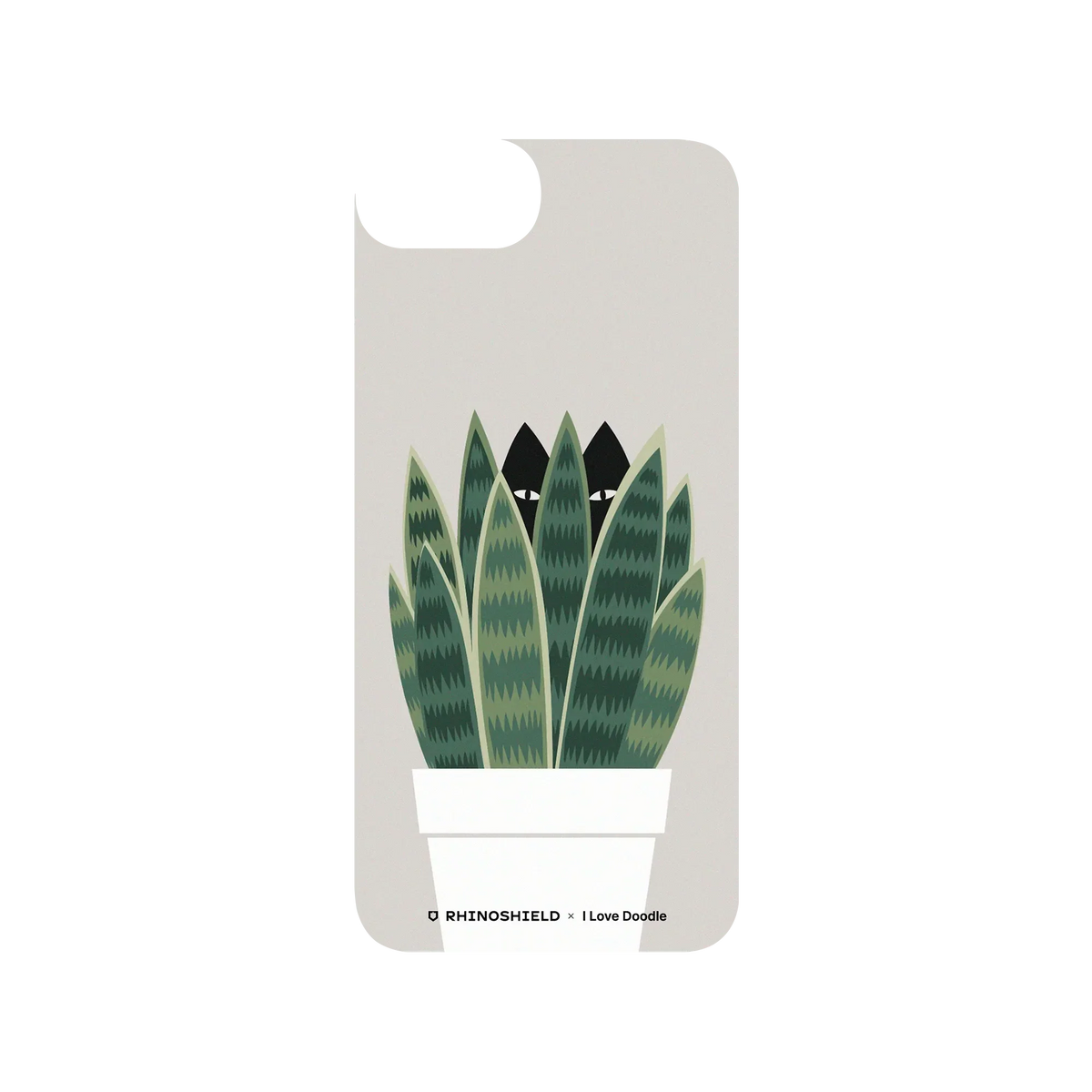 RHINOSHIELD X I Love Doodle SolidSuit iPhone 7 Case - Cat and Plant - Sneak Plant