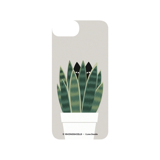 RHINOSHIELD X I Love Doodle SolidSuit iPhone 8 Case - Cat and Plant - Sneak Plant