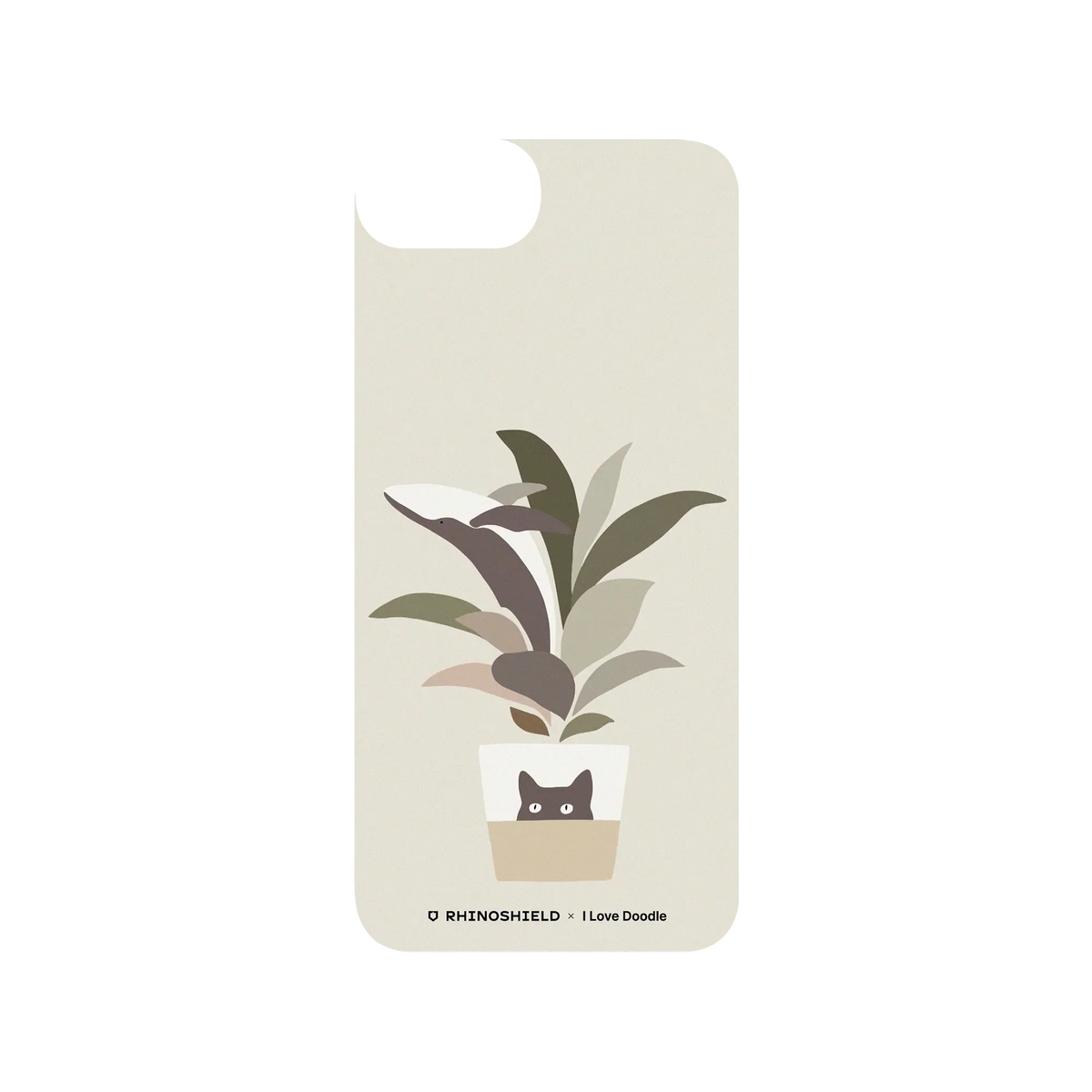 RHINOSHIELD X I Love Doodle SolidSuit iPhone 8 Case - Cat and Plant - A Leaf of a Whale